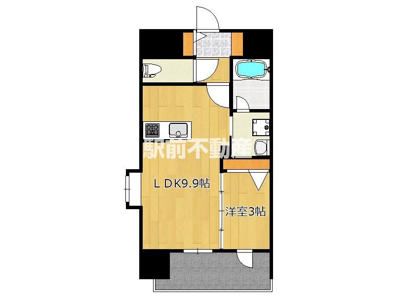 サニークレスト須崎町(1LDK/6階)の間取り写真