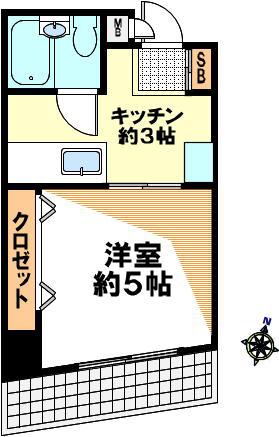 パールメゾン灘(1K/7階)の間取り写真