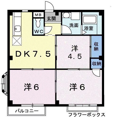 エルディムABE・A(3DK/2階)の間取り写真