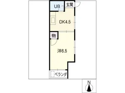 二村マンション(1DK/3階)の間取り写真