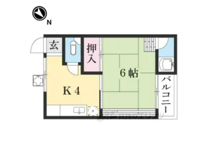 瀬田ハウスA(1K/1階)の間取り写真