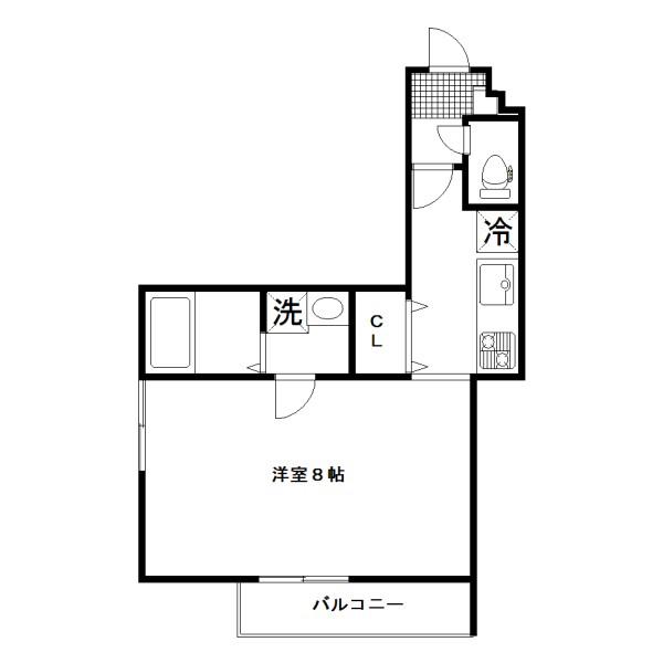 THE AMBER FUMIZONO(1K/1階)の間取り写真