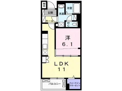 五香1丁目マンション(1LDK/2階)の間取り写真