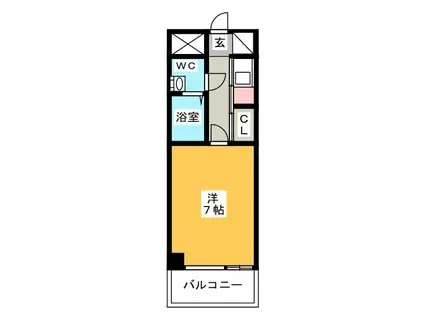 エステート・モア・平尾山荘通(1K/8階)の間取り写真