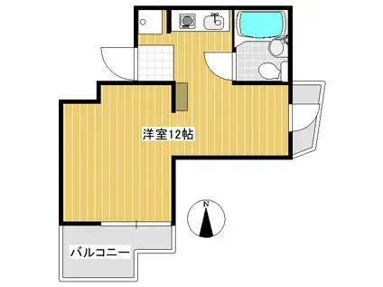 イ・ムーブルA(ワンルーム/4階)の間取り写真