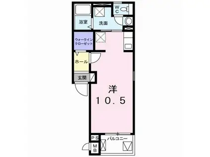 ムックームンク アカシ 2(ワンルーム/3階)の間取り写真