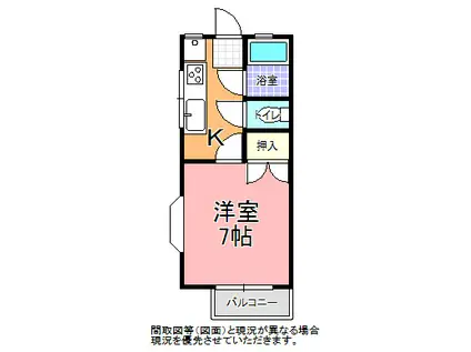 ハイツコバヤシ(1K/2階)の間取り写真