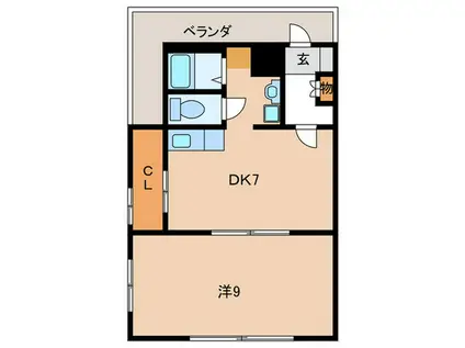 ソフィア板宿(1DK/4階)の間取り写真