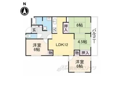 サンメゾン忍海(4LDK/3階)の間取り写真