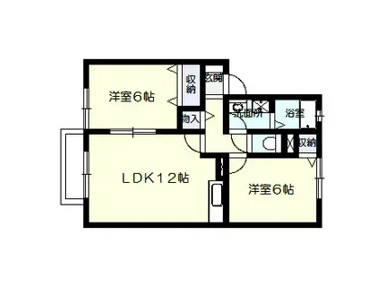 カーサブランカ(2LDK/2階)の間取り写真