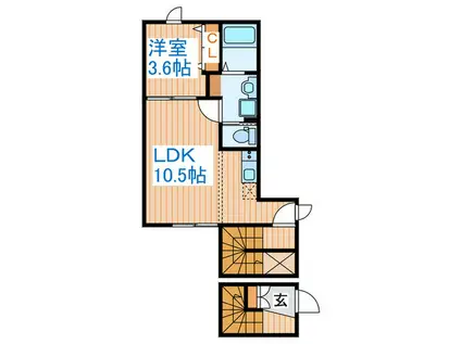 アイ・ウィステリア本塩竃(1LDK/2階)の間取り写真