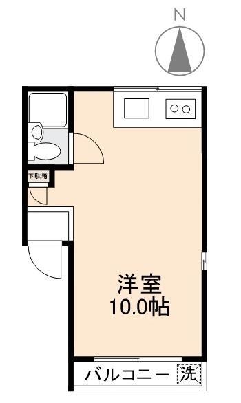 コーポアイアンA・B(ワンルーム/2階)の間取り写真