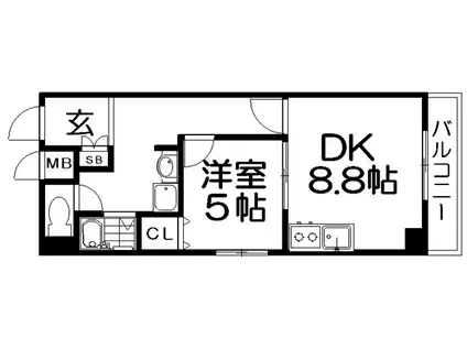 Mプラザ津田駅前12番館(1DK/6階)の間取り写真