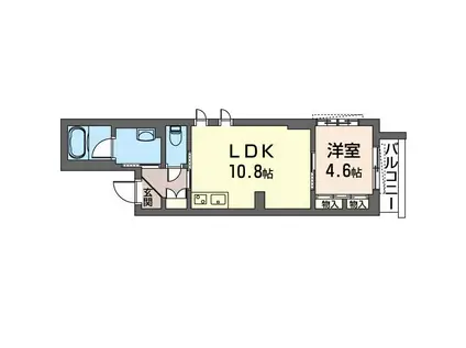 PREMIAS川越(1LDK/1階)の間取り写真