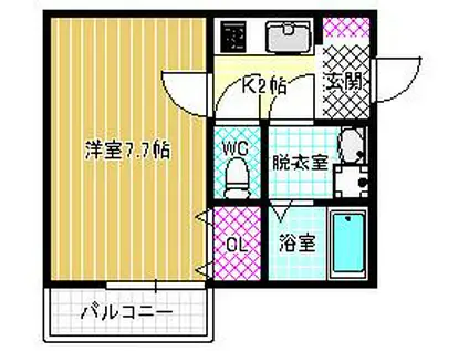 JPアパートメント松原(1K/3階)の間取り写真