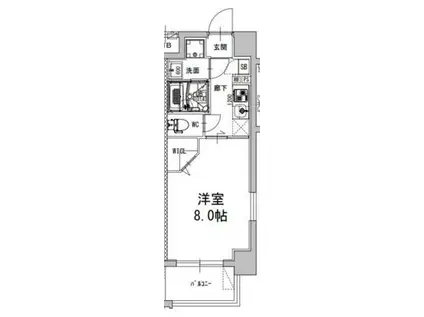 ミラージュパレス新梅田RIO(1K/4階)の間取り写真