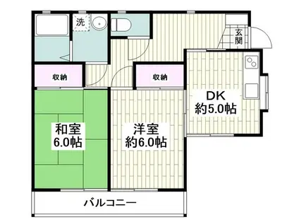 リトルパイン(2DK/2階)の間取り写真