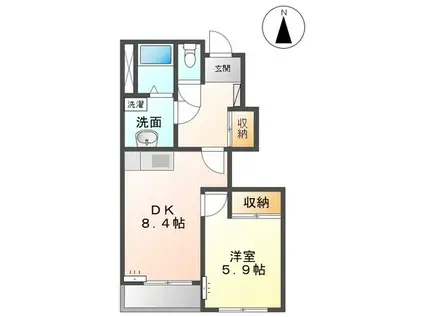 メイプルハイツK(1DK/1階)の間取り写真