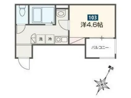 MOMO HOUSE(1K/1階)の間取り写真