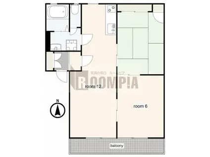 フラッツK(2LDK/1階)の間取り写真