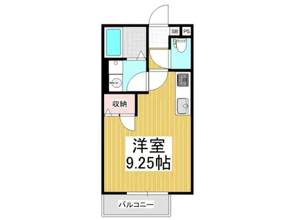 SHIOHARA HEIGHTS(ワンルーム/1階)の間取り写真