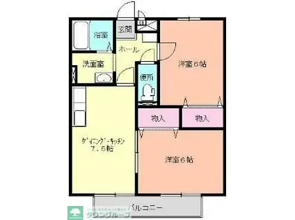 ノベルハイツI(2LDK/2階)の間取り写真