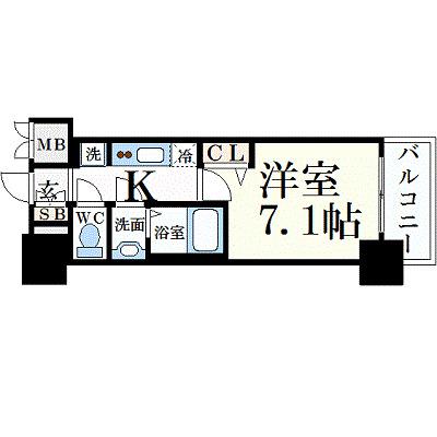 プレサンス久屋大通公園セラフィ(1K/15階)の間取り写真
