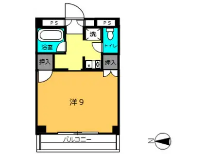 KUビル(1K/3階)の間取り写真
