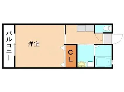 ライフステージ徳前A(1K/1階)の間取り写真