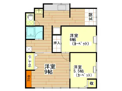 カサマコーポ(3K/1階)の間取り写真