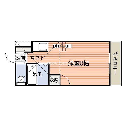 スパロー吉野(ワンルーム/2階)の間取り写真
