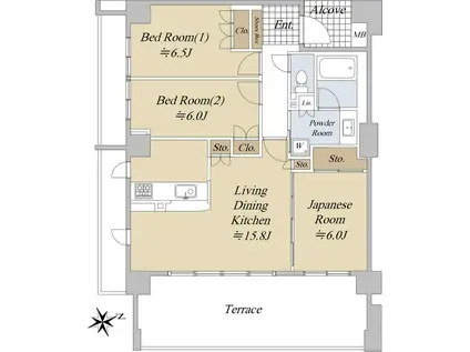 ウェリス上甲子園ウエストレジデンス(3LDK/1階)の間取り写真