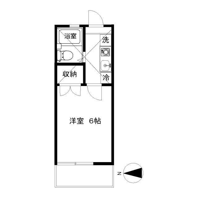 天神ドミール21(1K/1階)の間取り写真