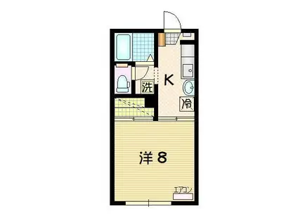 グランブール黒石野(1K/1階)の間取り写真