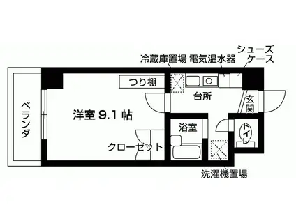 LIBERTYHILLSII(ワンルーム/3階)の間取り写真