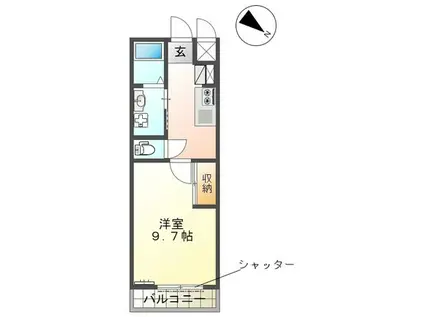 カメリアレジデンスヨコハマ(1K/1階)の間取り写真