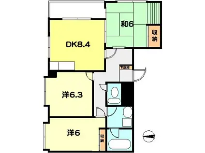 ルネス・小手指(3DK/2階)の間取り写真