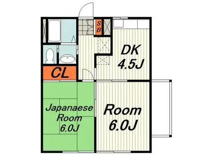 エステートハイライズ(2DK/2階)の間取り写真