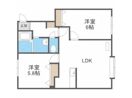 パレットコートK(2LDK/2階)の間取り写真