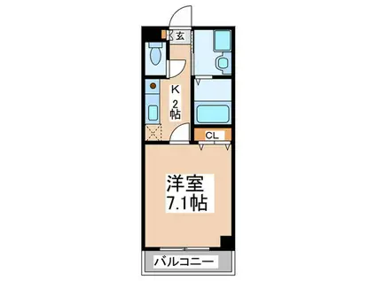 ベルデュール調布国領(1K/4階)の間取り写真