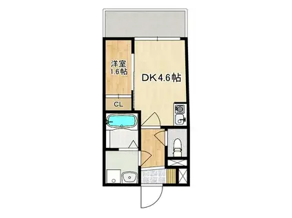 MODERN PALAZZO 長崎ノース(1DK/2階)の間取り写真