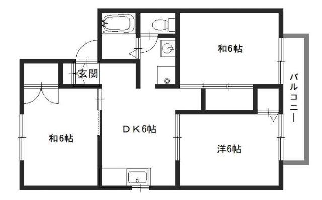 第一ハイネス(3DK/2階)の間取り写真
