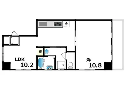 稗原マンション(1LDK/4階)の間取り写真