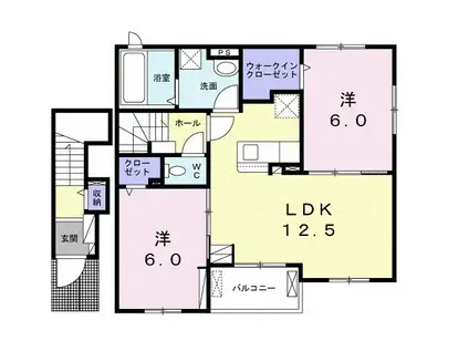プルミエール・メゾン(2LDK/2階)の間取り写真