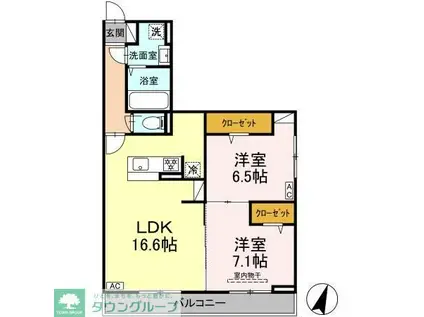 サフィール(2LDK/3階)の間取り写真