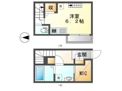 AXIS(1K/2階)の間取り写真