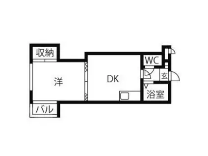 ナッツIII(1DK/3階)の間取り写真