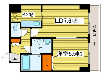 フォレストハイムN18(1LDK/7階)の間取り写真