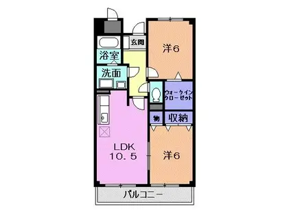 レジデンス アイ(2LDK/3階)の間取り写真