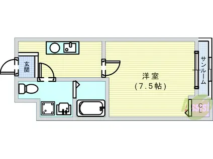 かねまつ庄内ビル(1K/6階)の間取り写真